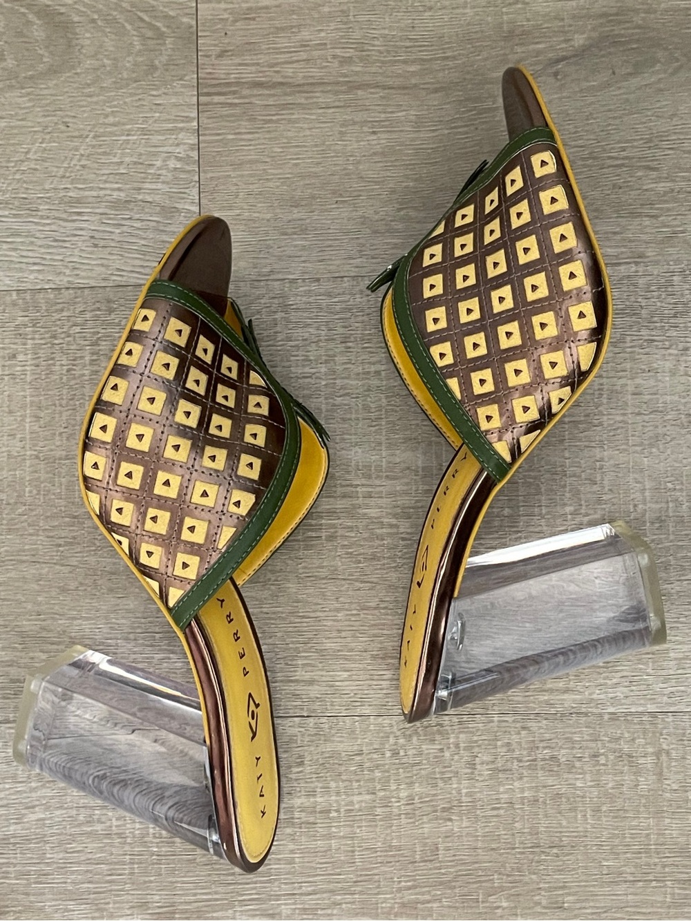 Katy Perry The Coolada Pineapple Mules Lucite Heel 9 (Fits 8-8.5) - Picture 4 of 13